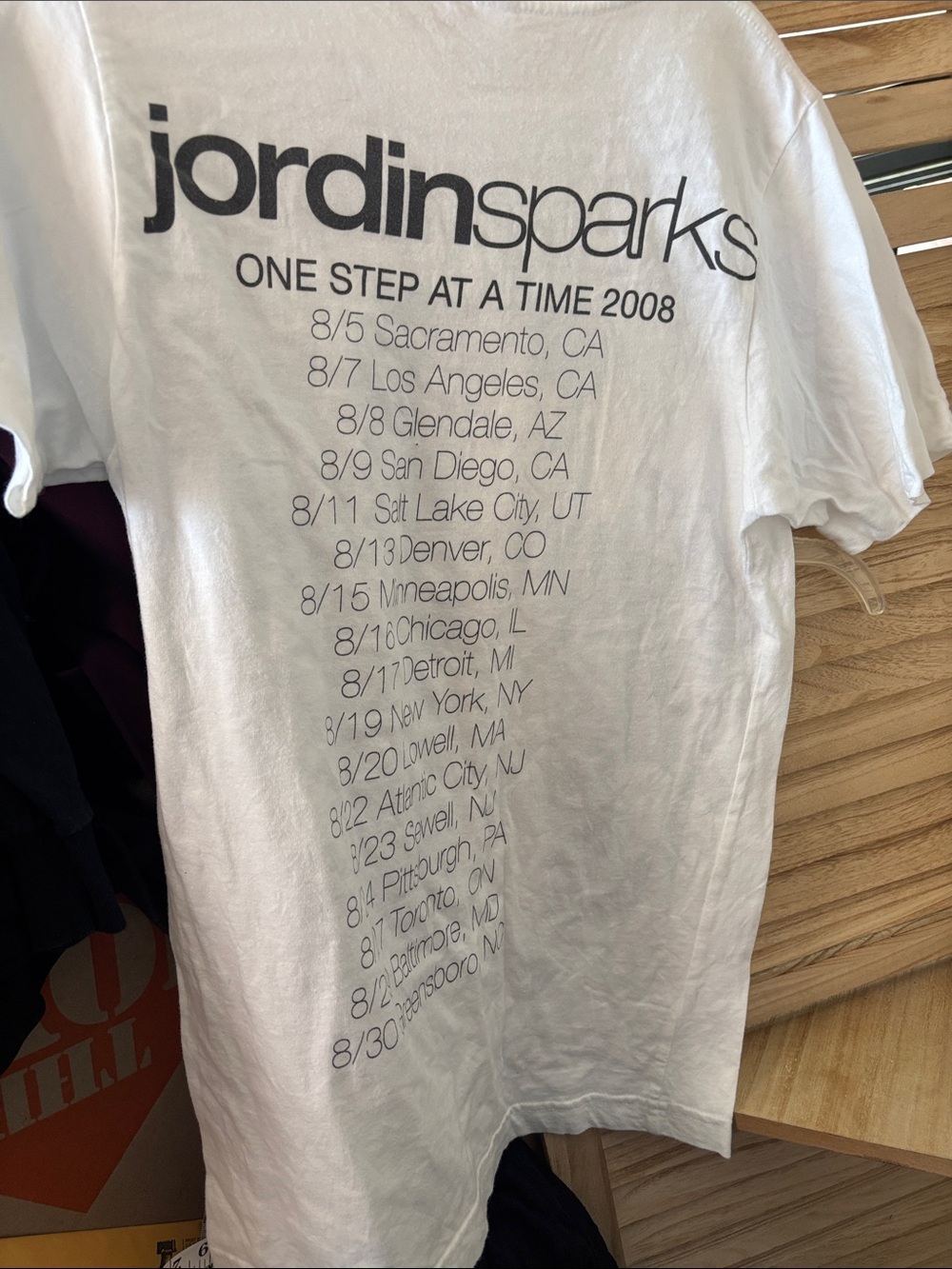 Jordin Sparks One Step At A Time 2008 Tour White Tee Small